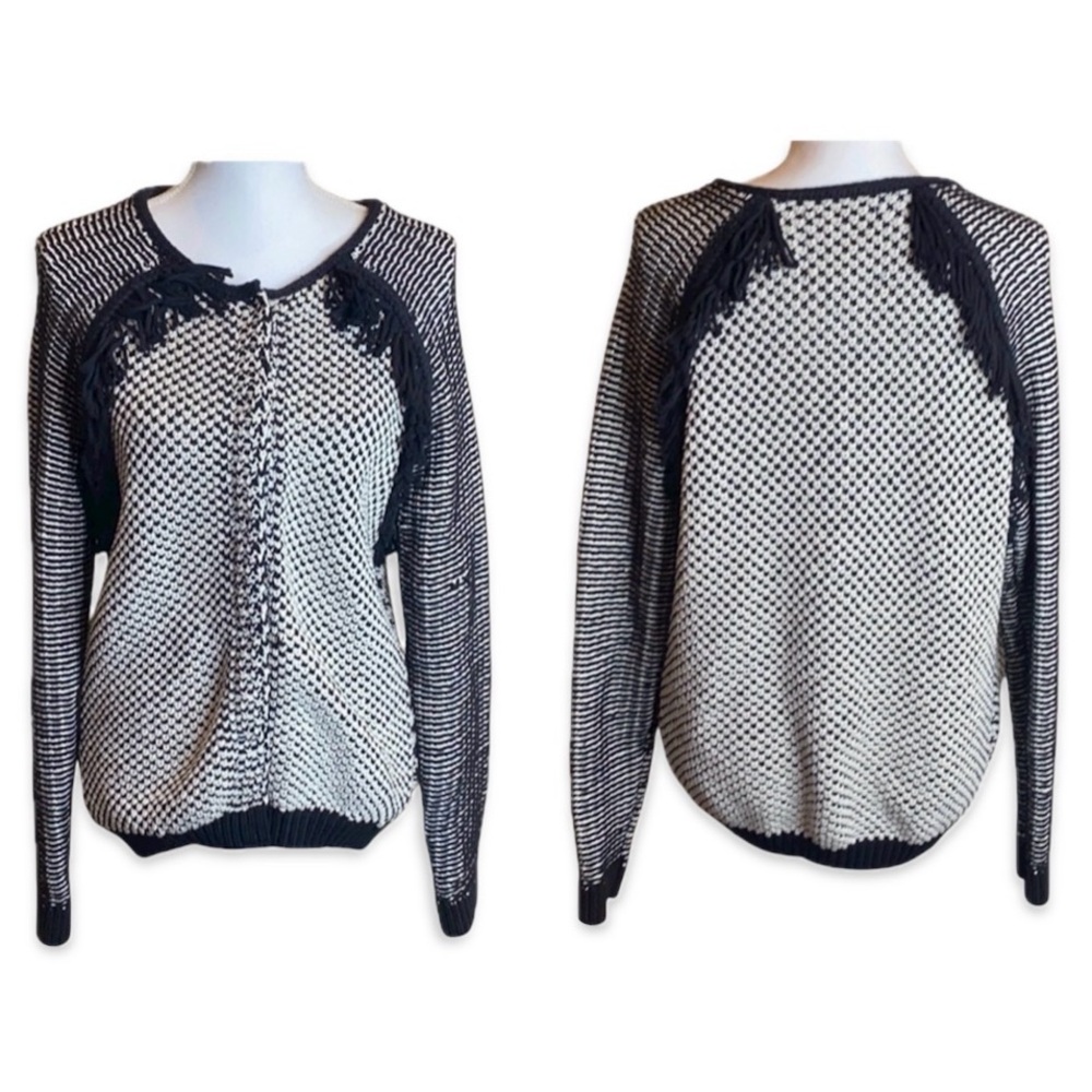 EUC- Maison Scotch & Soda Black and White Wool Sweater Jacket